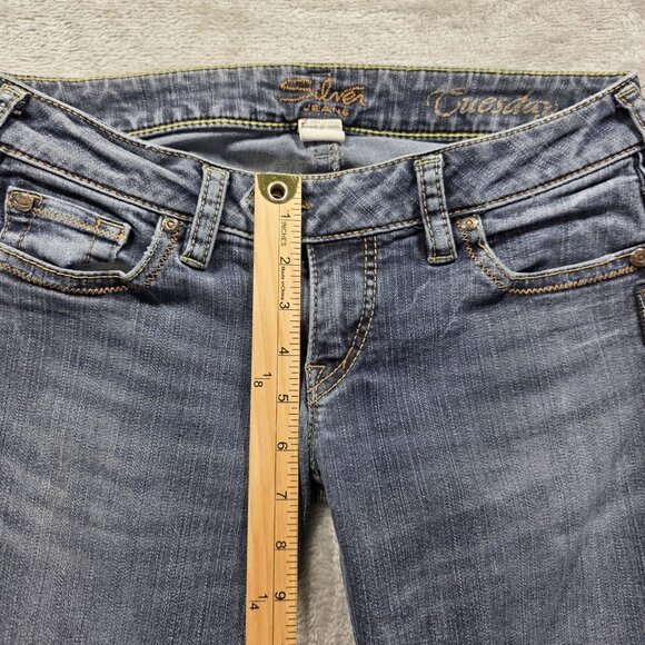 Silver Jeans Tuesday Jeans Womens 28x33 Blue Bootcut Low Rise Embroidered Denim - Picture 8 of 11